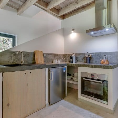 Gite apartment kitchen Small apartment kitchen at gite