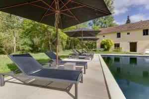 Heated pool at the Dordogne gite
