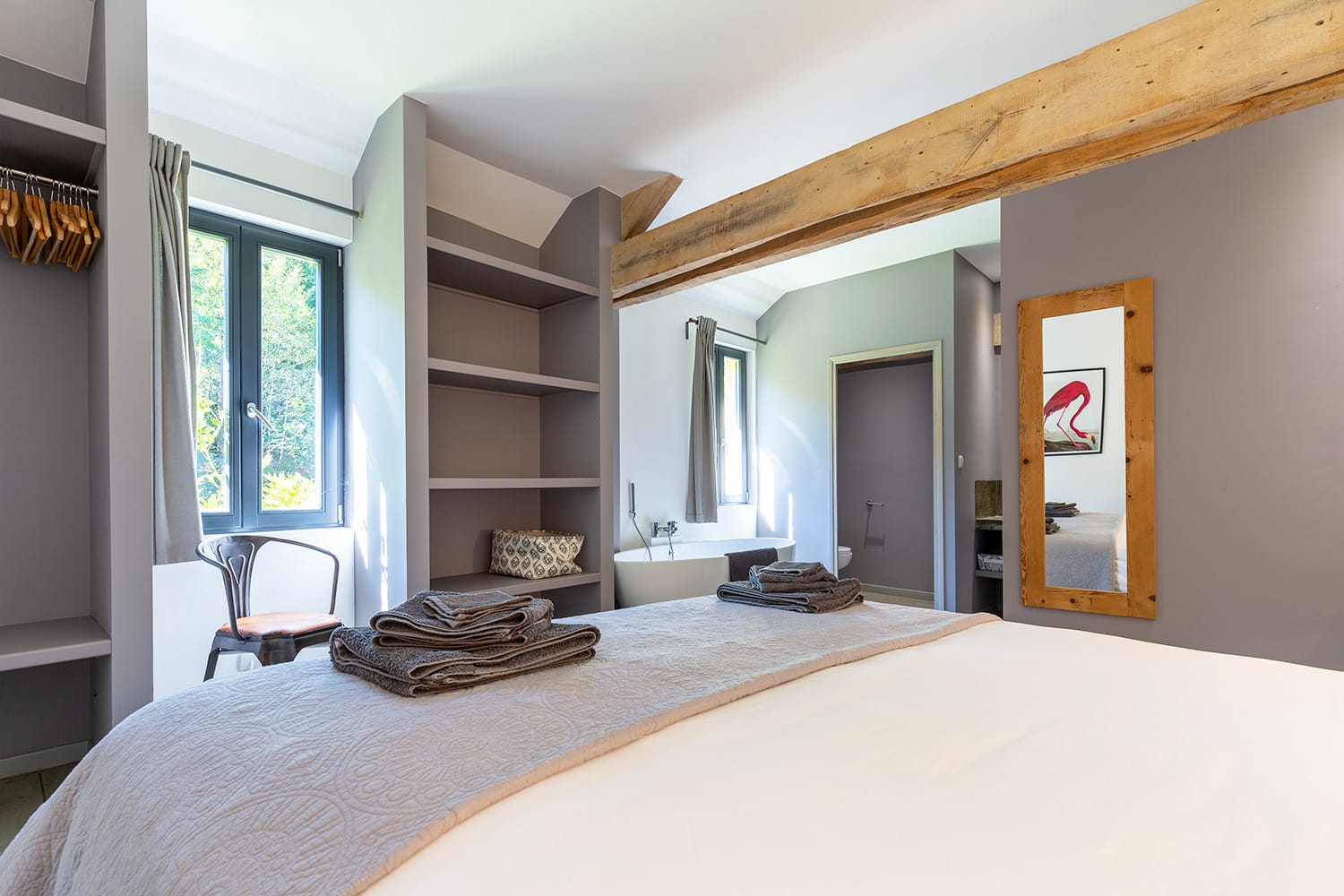 Beautifully decorated Gite bedroom in the Dordogne