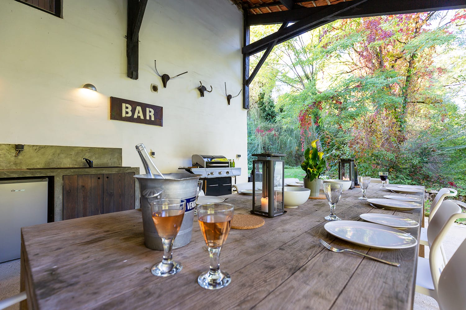 Gite outside dining area