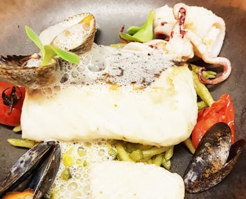 Monkfish dish Beautifully prepared monkfish dish