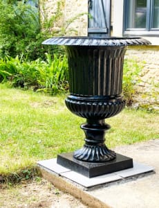 Beautiful ornate urn after restoration