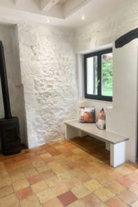 Rustic corner area of kitchen