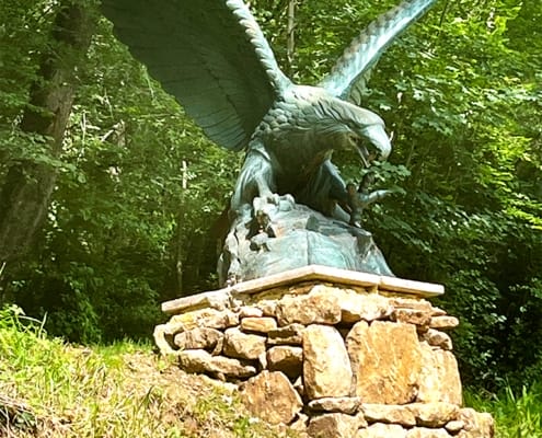 Eagle in place The Eagle marking the entrance to the gite