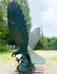 Our statue arrives in the Dordogne, France