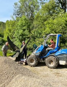 Using the digger A digger is used to help move the statue