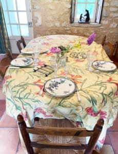 The dining table set for a truffle feast