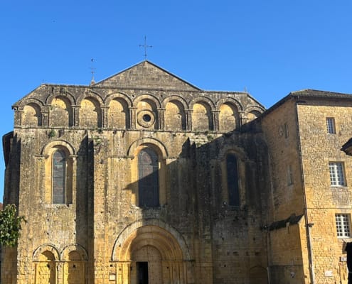Abbey in Cadouin Front of the abbey in Cadouin in the Dordogne
