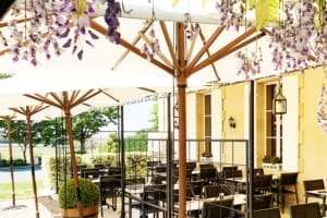 Outside dining area at the Les Marronniers