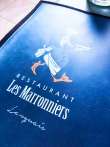 The Les Marronniers restaurant menu cover